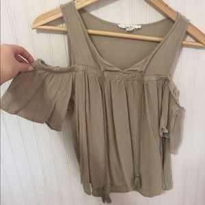 tank top with off the shoulder detail